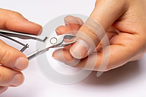 Cuticle removal tool. Cut manicure at home.