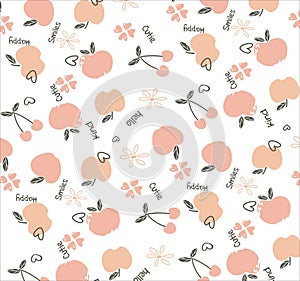 cutie apple all over print vector