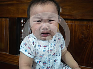 Cutie asian infant crying