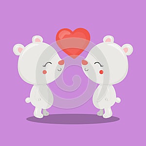 CUTIE BEAR COUPLE HEART 04