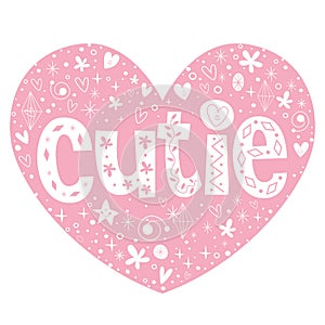 Cutie heart shaped lettering design