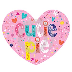 Cutie pie heart shaped lettering design