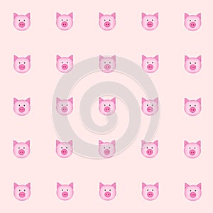 Cutie pig with pink background. tile background. vector. illustration. basic Red Green Blue.