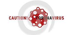 Cution Coronavirus or covid-19 icon sign Concept, Dangerous Coronavirus Cell Vector Icon in black and red colors