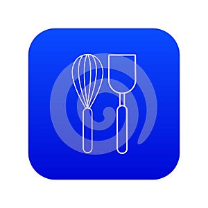 Cutlery bake icon blue vector