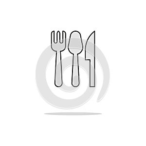 Cutlery color thin line icon. Vector illustration