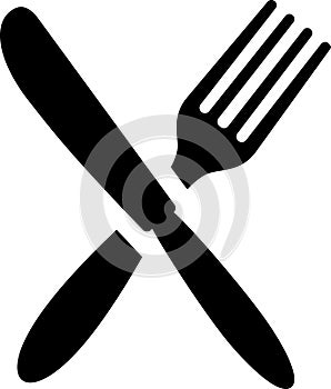 Cutlery flat icon as fork and knife as a concept of business lunch