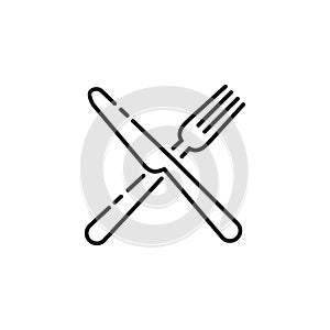 Cutlery icon. Set of fork, knife, spoon. Tableware icon. Logotype menu. Set in flat style. Silhouette of cutlery. Vector