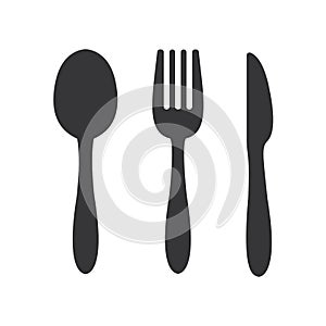 Cutlery icon. Spoon, forks, knife. restaurant symbol vector isolated on white background