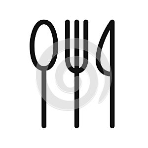 Cutlery icon vector line style black color