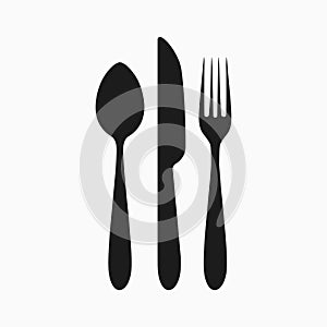 Cutlery set. Fork spoon knife. Realistic tableware. Kitchen utensil. Flat style. Vector illustration. EPS 10