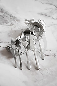 Cutlery set - tea spoon, table spoon, dessert fork, table fork and table knife