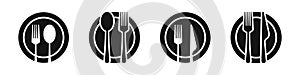 Cutlery silhouettes. Spoon, fork, knife vector icons. Kitchenware icons