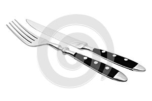 Cutlery steak set - silver steak fork and steak knife