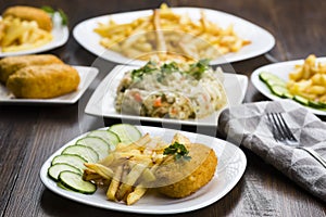 Cutlet de volaille with fries photo