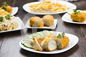 Cutlet de volaille with fries photo