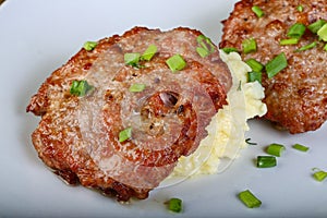 Cutlet with mushed potato