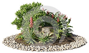 Cutout flowerbed for garden design