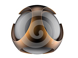 Cutout framed sphere illustration