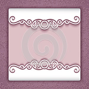 Cutout paper frame with lace border ornament