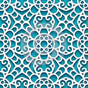 Cutout paper ornament, seamless lace pattern