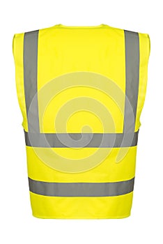 Cutout of Rear of Yellow Safety Vest