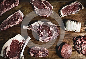 Cuts of beef food photography recipe idea