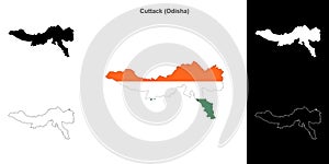 Cuttack outline map