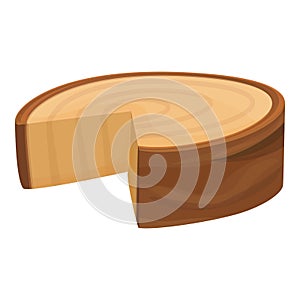 Cutted half tree trunk icon, cartoon style