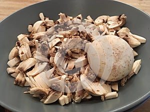 Cutted mushrooms
