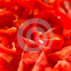 Cutted tomatoes and pepper