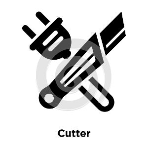 Cutter icon vector isolated on white background, logo concept of