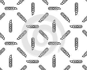 Cutter knife icon pattern seamless isolated on white background. Editable filled Cutter knife icon. Cutter knife icon