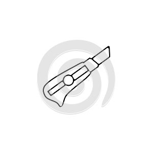 Cutter knife thin line icon. Cutter linear outline icon