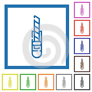 Cutter outline flat framed icons