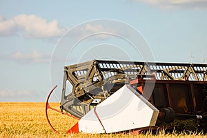 Cutter platform of reaping machine close-up