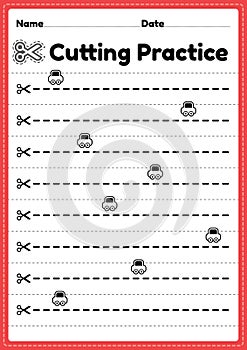 Cutting activities preschool for kids to cut the paper with scissors to improve motor skills