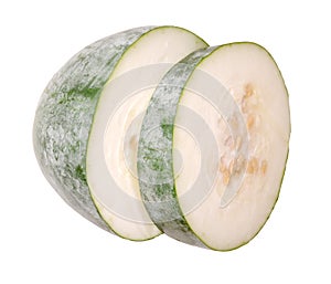 Cutting asian squash (winter melon)