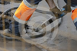 Cutting asphalt for repair with a hammer. road works;