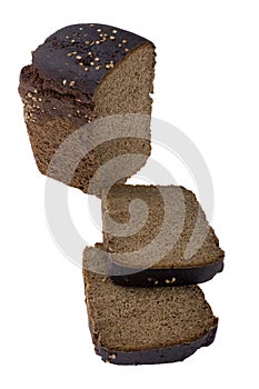 Cutting black bread
