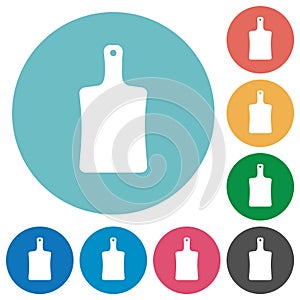 Cutting board solid flat round icons