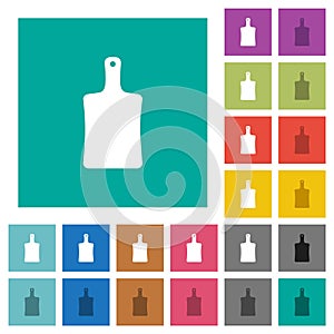 Cutting board solid square flat multi colored icons