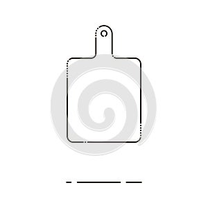 Cutting board thin line icon. Mbe minimalism style