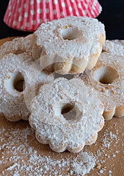 Cutting board with vanilla sugar biscuits