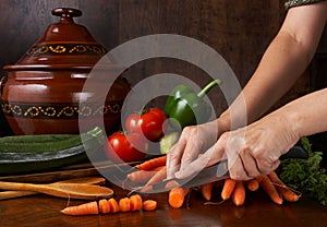 Cutting carrots