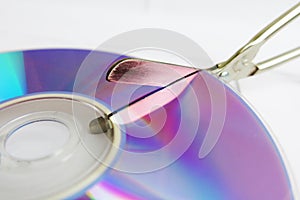 Cutting a CD DVD disc for irrecoverably data destruction