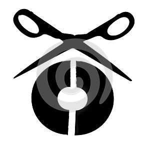 Cutting CD silhouette