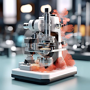 Cutting-Edge 3D Render: Microscope in Exquisite Detail