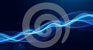 Abstract Digital Wave of Particles â Futuristic Point Wave Technology Background Vector â AI Generated Image