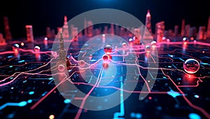 Futuristic High-Contrast 3D Graph Visualizer with Glowing Data Nodes